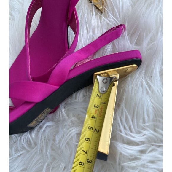Jeffrey Campbell Women's Mercantile Pink Fuchsia Heels Gold Hardware Size‎ 6.5 - Picture 4 of 5